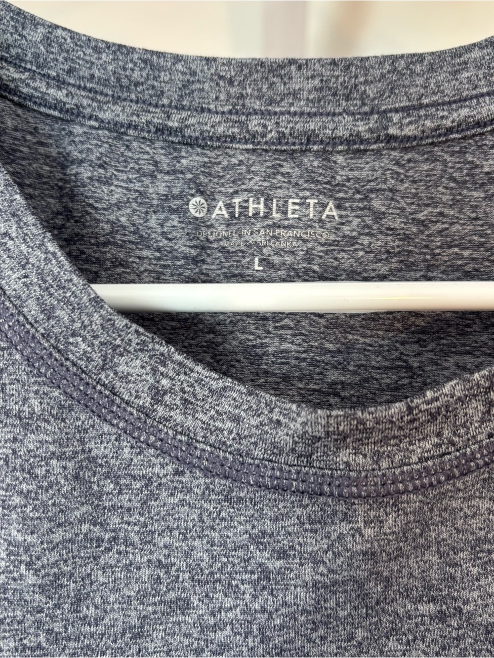 Athleta Heather Grey/Blue Racerback Performance Tank - Picture 2 of 4